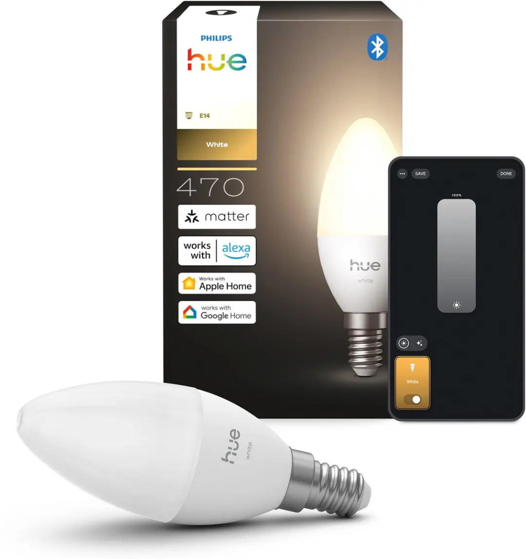 Philips Hue LED Kaarslamp E14 Mat