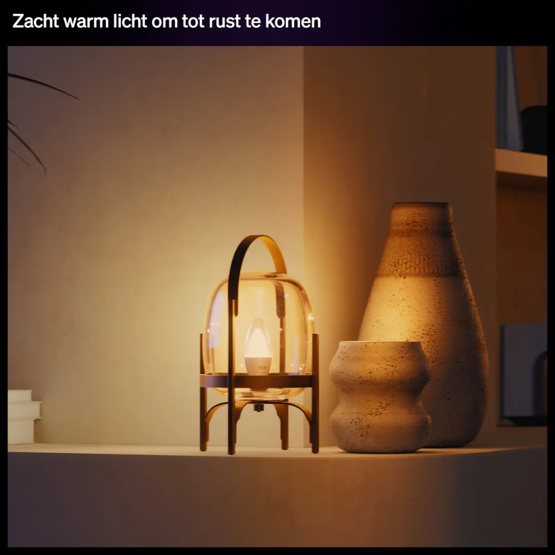 Philips Hue LED Kaarslamp E14 Mat - 3.9W Warm Wit - 1 Stuk