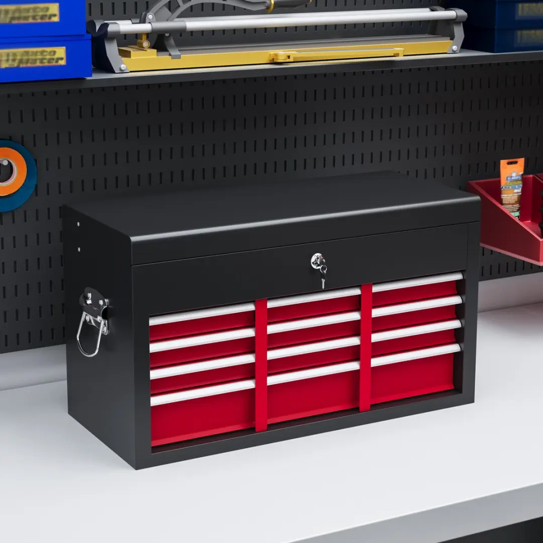 Homcom Gereedschapskist Staal 60L - Rood - afbeelding 6 van 6