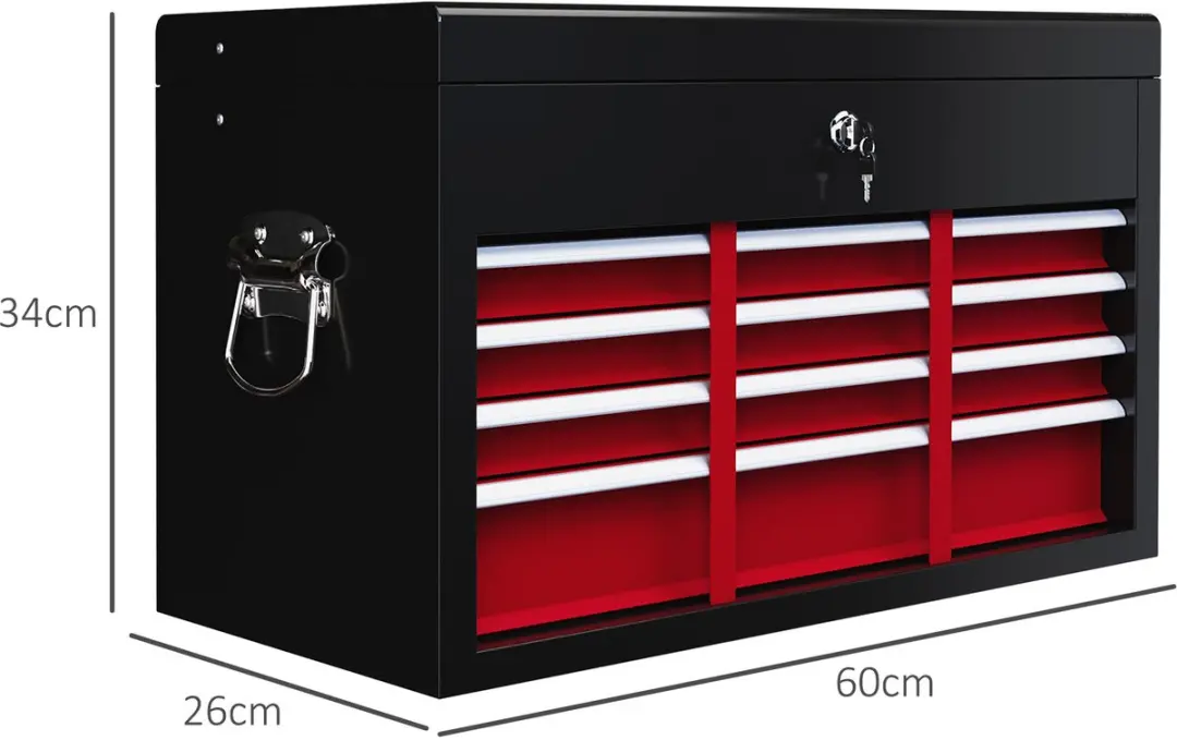 Homcom Gereedschapskist Staal 60L - Rood