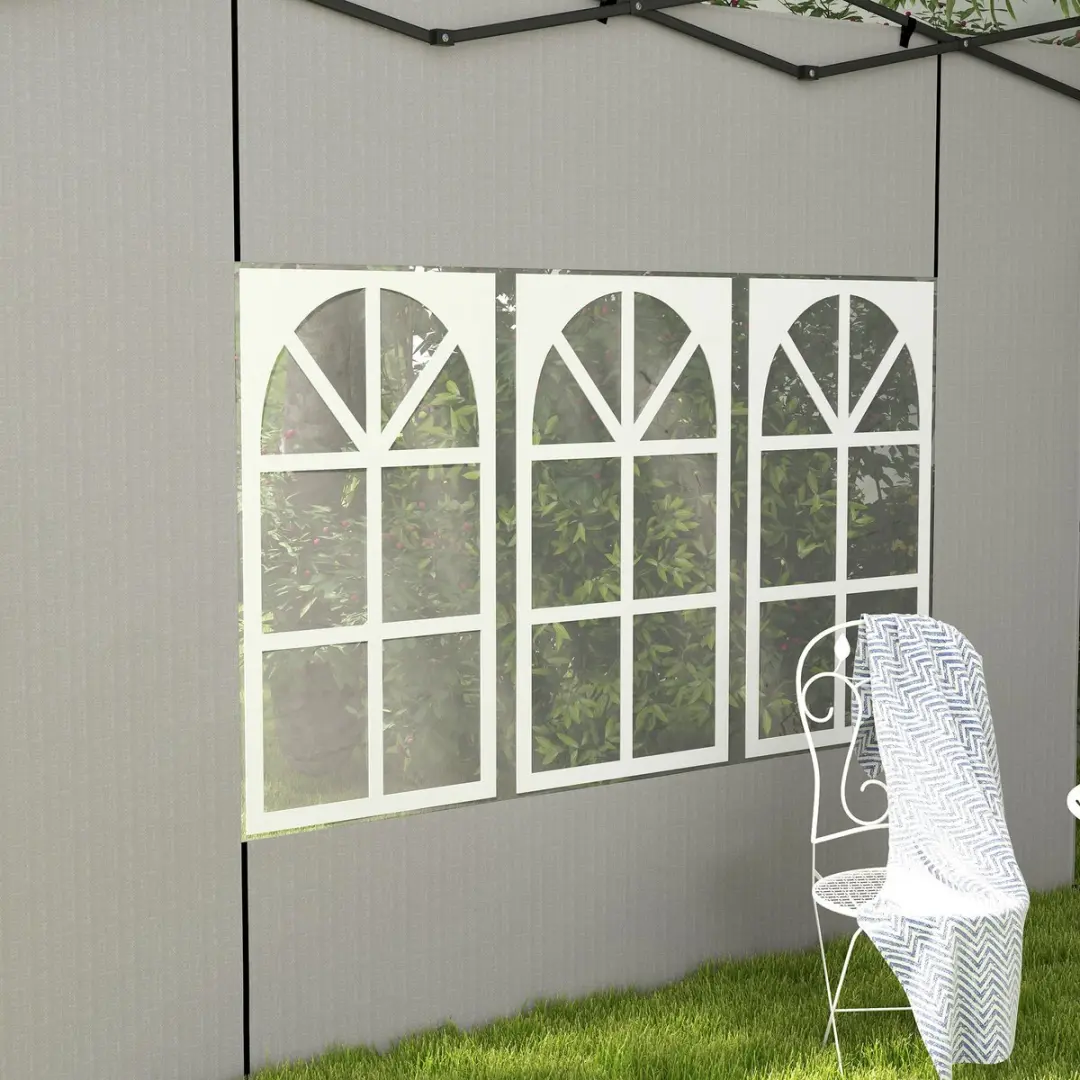 Outsunny Paviljoen Zijpanelen 293x193cm - Wit