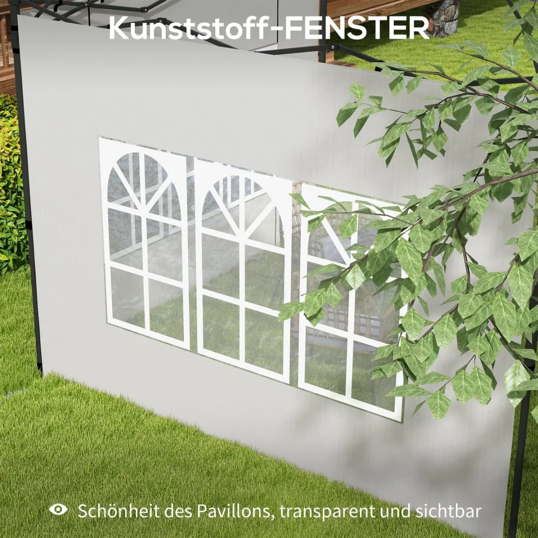 Outsunny Paviljoen Zijpanelen 293x193cm - Wit