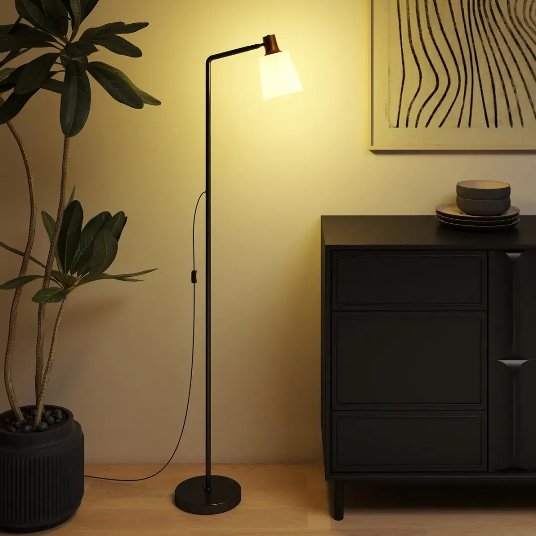 Homcom Vloerlamp 148cm - Zwart