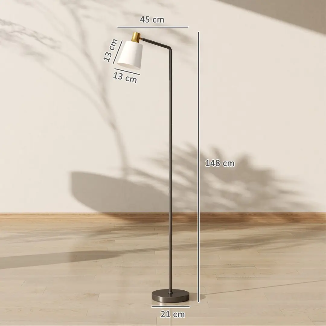 Homcom Vloerlamp 148cm - Zwart