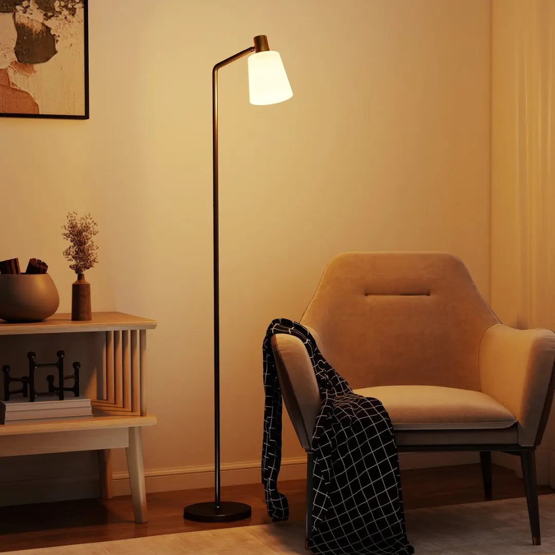 Homcom Vloerlamp 148cm - Zwart