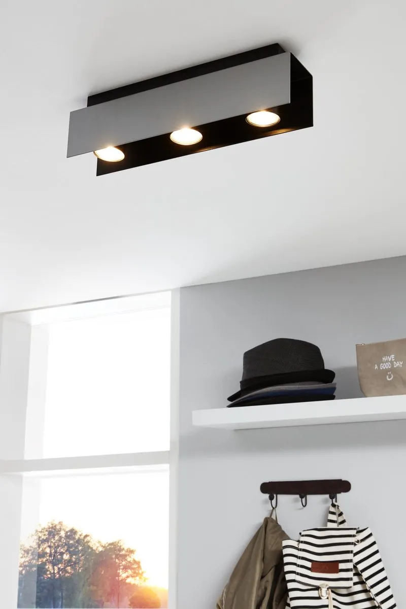 Eglo Viserba Plafondlamp GU10 - 27cm - Zwart/Wit