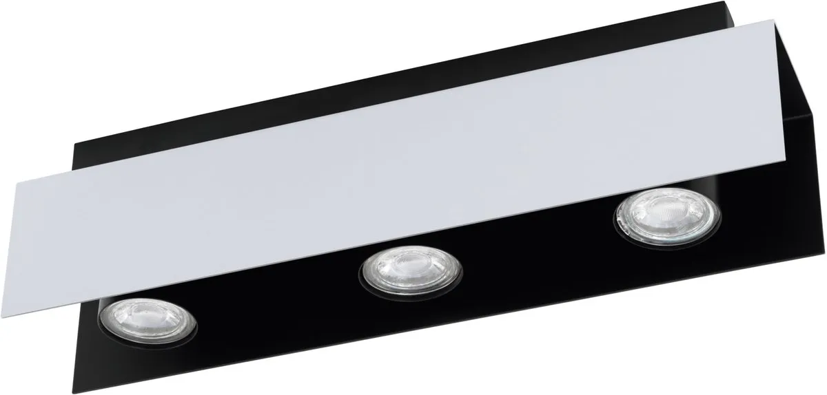 Eglo Viserba Plafondlamp GU10 - 27cm - Zwart/Wit