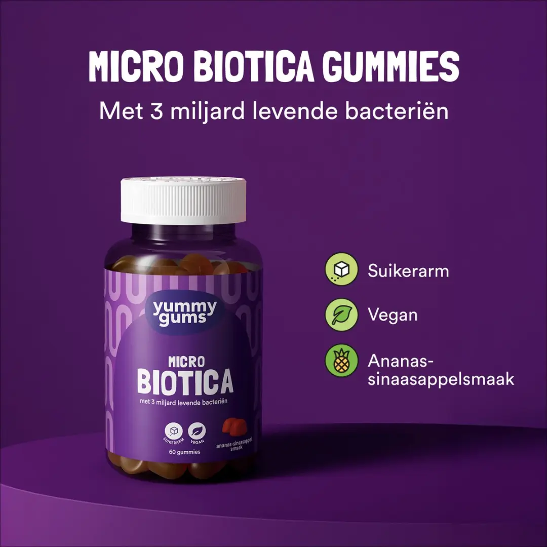 Yummygums Micro Biotica Gummies Suikerarm - 60 Stuks
