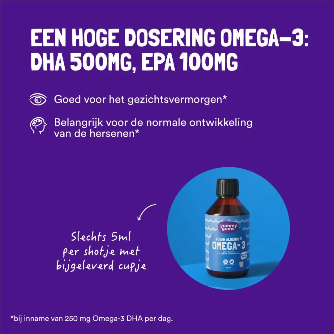 Yummygums Vloeibaar Omega 3 Algenolie 150ml