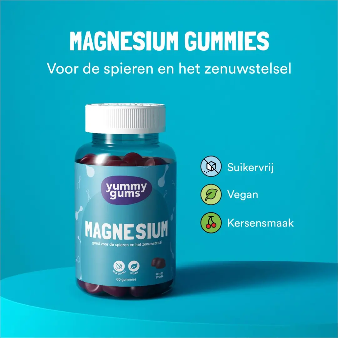 Yummygums Magnesium Citraat Gummies Suikervrij - 60 Stuks