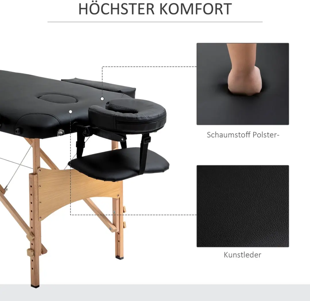 Homcom Massagetafel 5550-3291 - Zwart