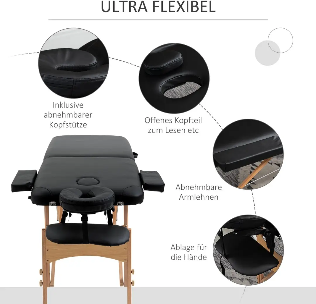 Homcom Massagetafel 5550-3291 - Zwart