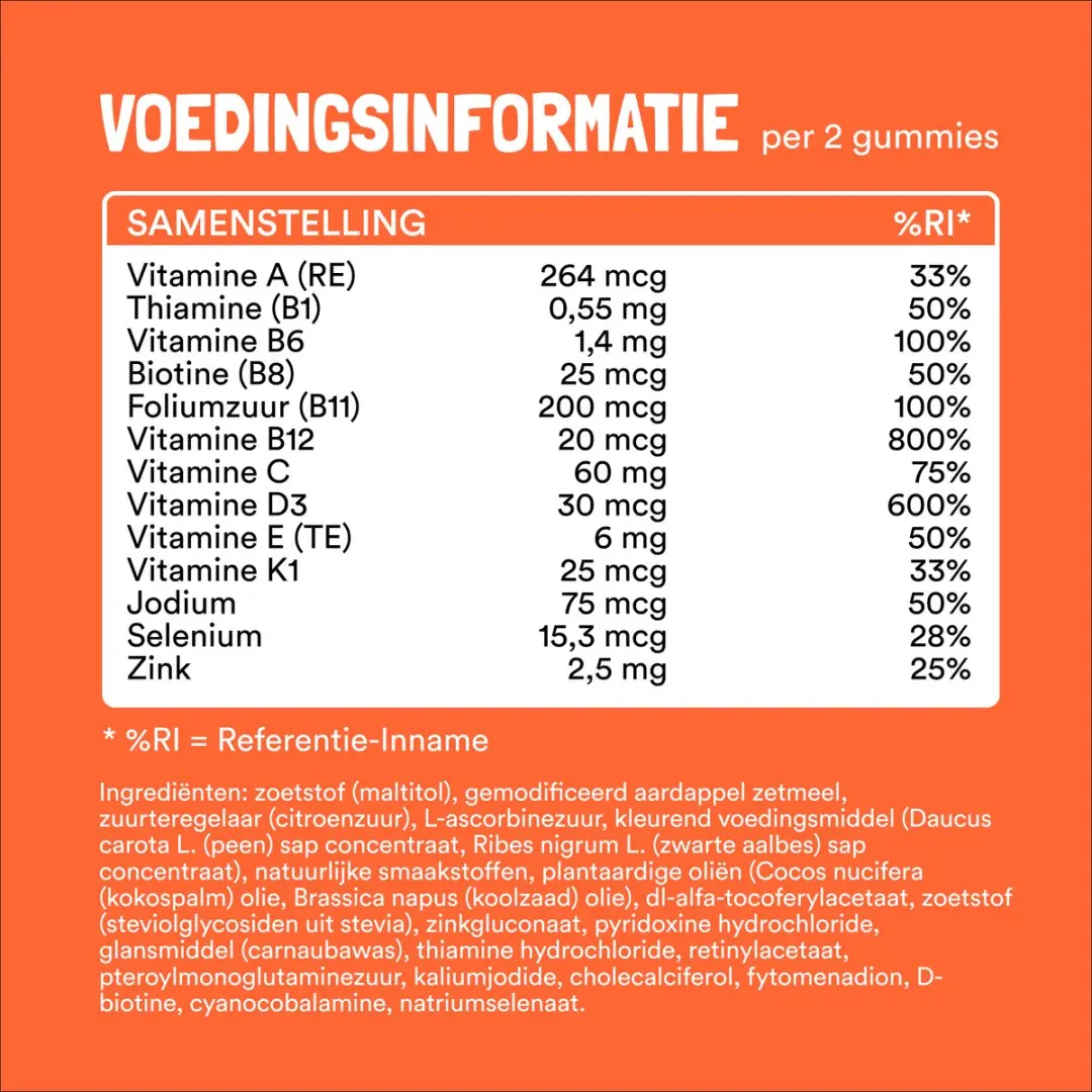Yummygums Multivitamine Gummies Suikervrij 60 Stuks