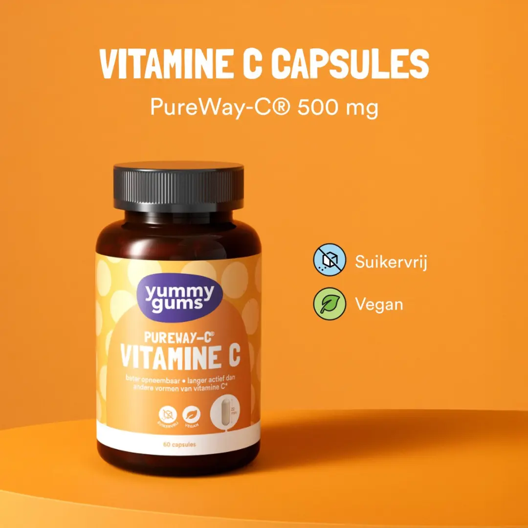 Yummygums Vitamine C Capsules PureWay-C 500mg - 60 Stuks