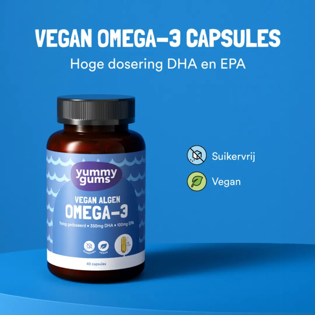Yummygums Omega 3 Algenolie Capsules - 40 Stuks
