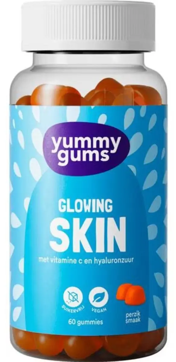 Yummygums Glowing Skin Suikervrije Gummies 60 Stuks - 150g