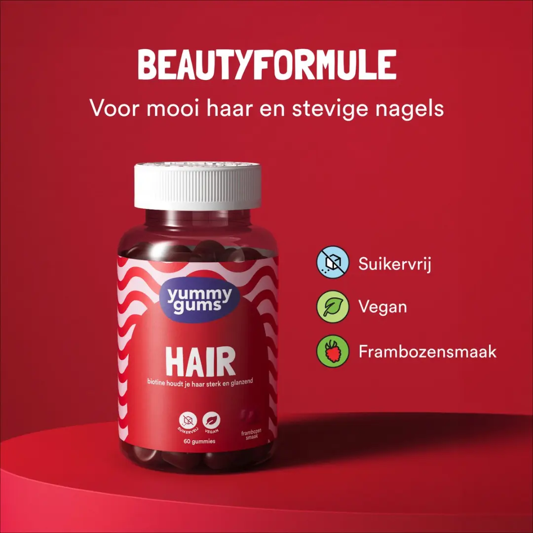 Yummygums HAIR Gummies Suikervrij - 60 Stuks