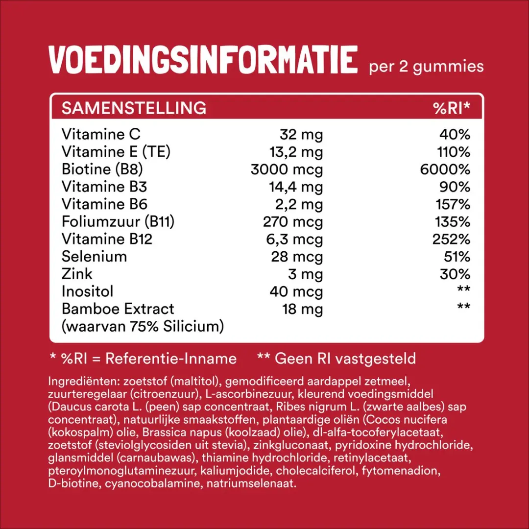 Yummygums HAIR Gummies Suikervrij - 60 Stuks
