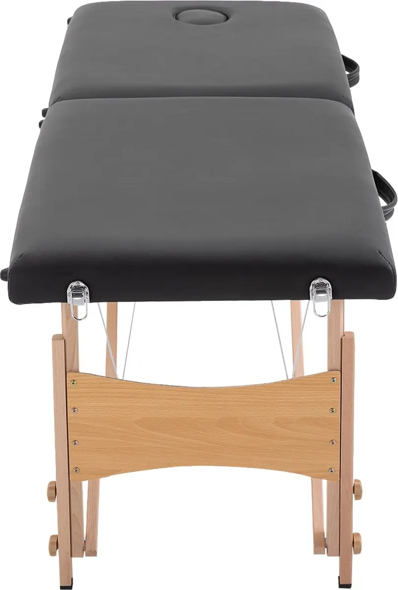 Homcom Massagetafel Populierenhout 186x60cm - Zwart