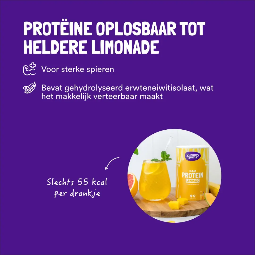 Yummygums Clear Protein Limonade Poeder - 224g - 14 Scoops