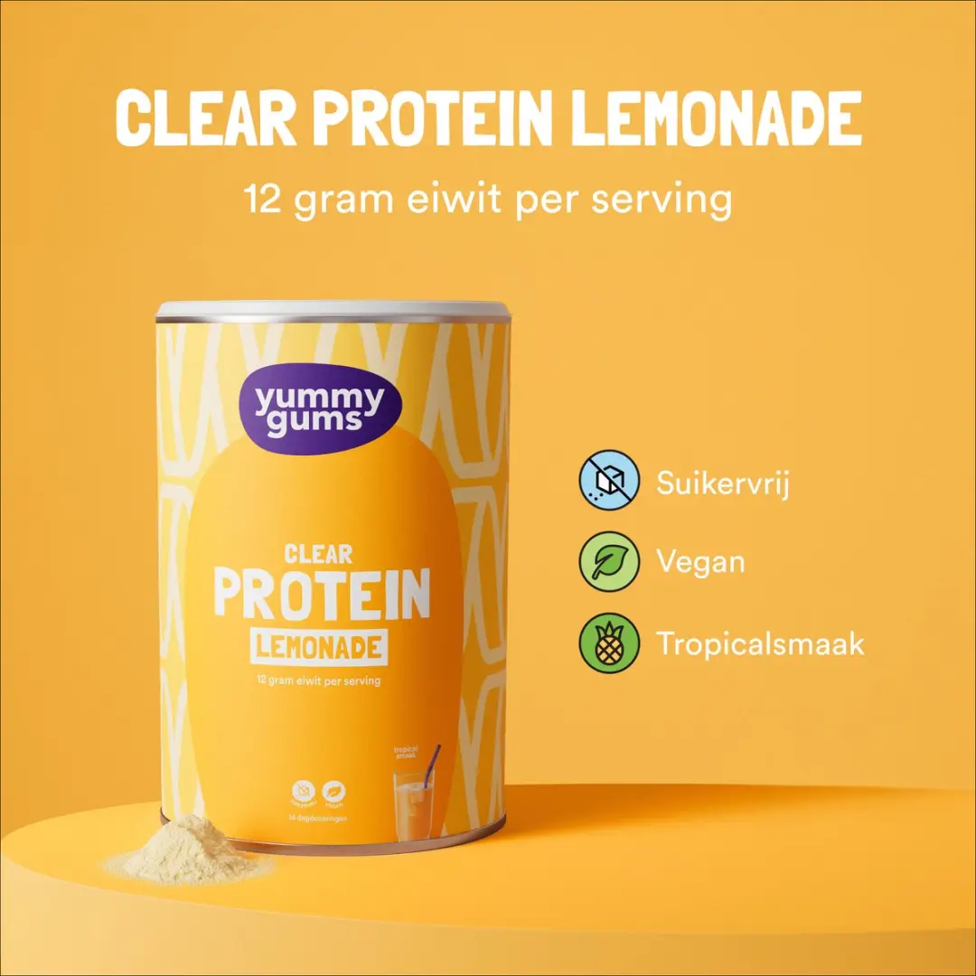 Yummygums Clear Protein Limonade Poeder - 224g - 14 Scoops