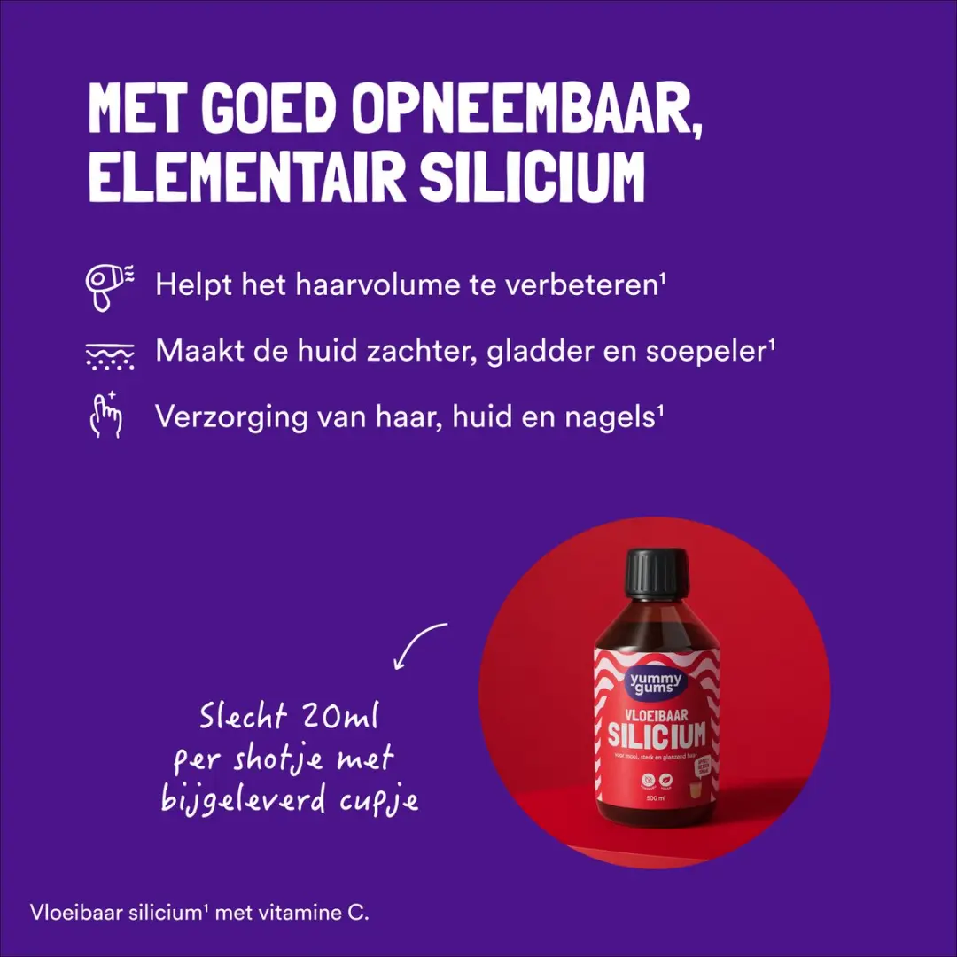 Yummygums Vloeibaar Silicium Appel-Bessensmaak 500ml