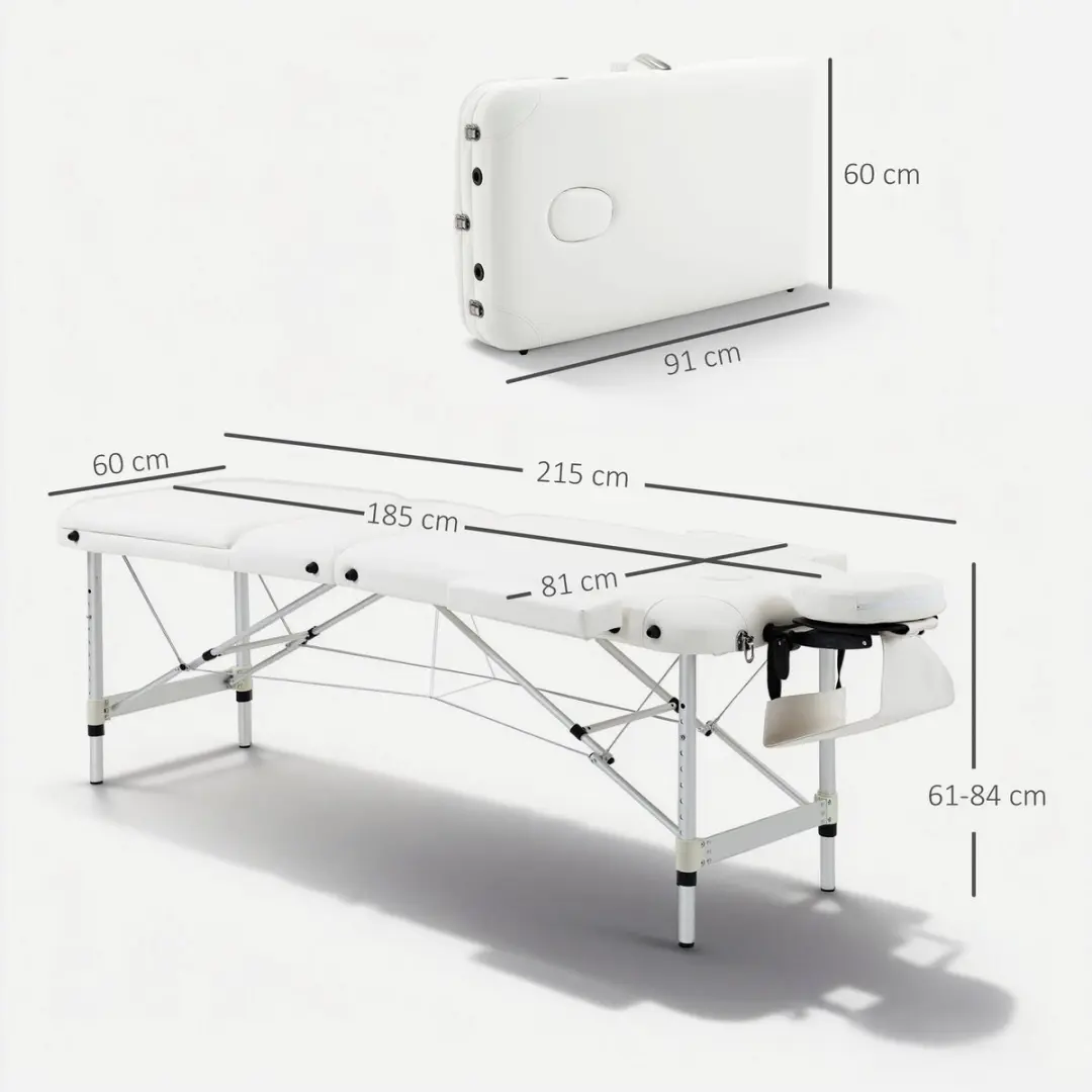 Homcom Massagetafel Aluminium - Wit