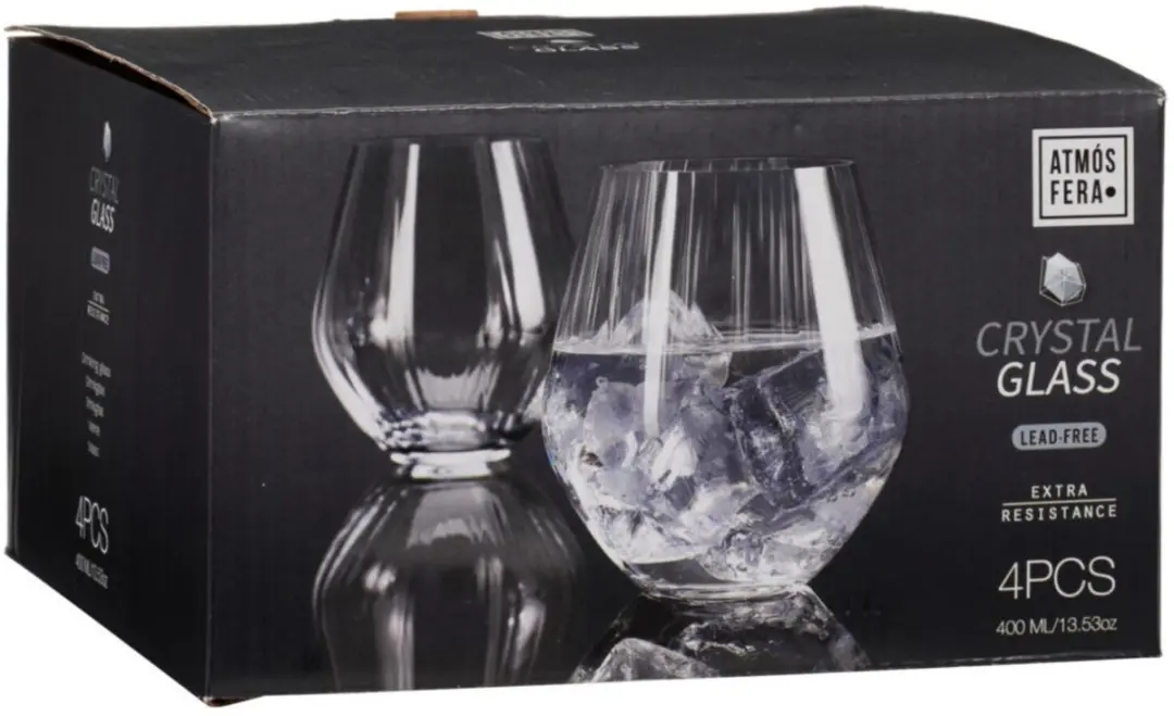 Excellent Houseware Crystal Drinkglazen 400ml - 12 Stuks