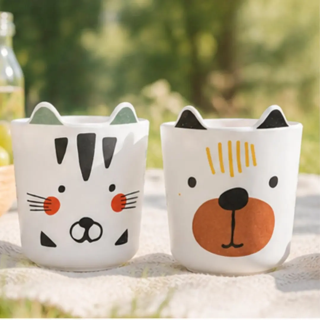 Excellent Houseware Kinder Drinkbekers Honden Thema - 4 Stuks - 0,26L