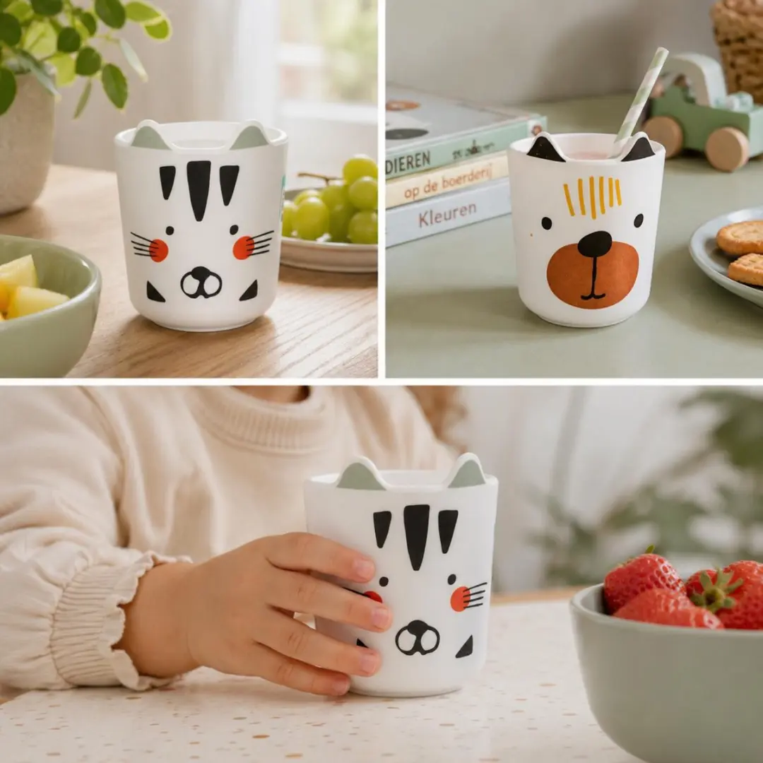 Excellent Houseware Kinder Drinkbekers Honden Thema - 4 Stuks - 0,26L