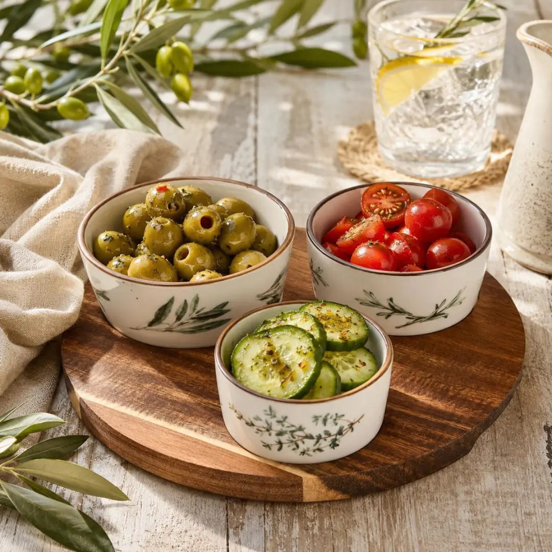 Excellent Houseware Tapas Plateau 21cm - 4 Stuks - Aardewerk - Kleurenmix