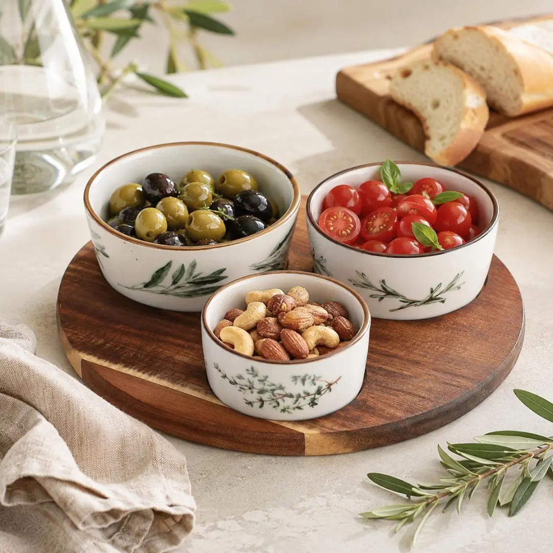 Excellent Houseware Tapas Plateau 21cm - 4 Stuks - Aardewerk - Kleurenmix