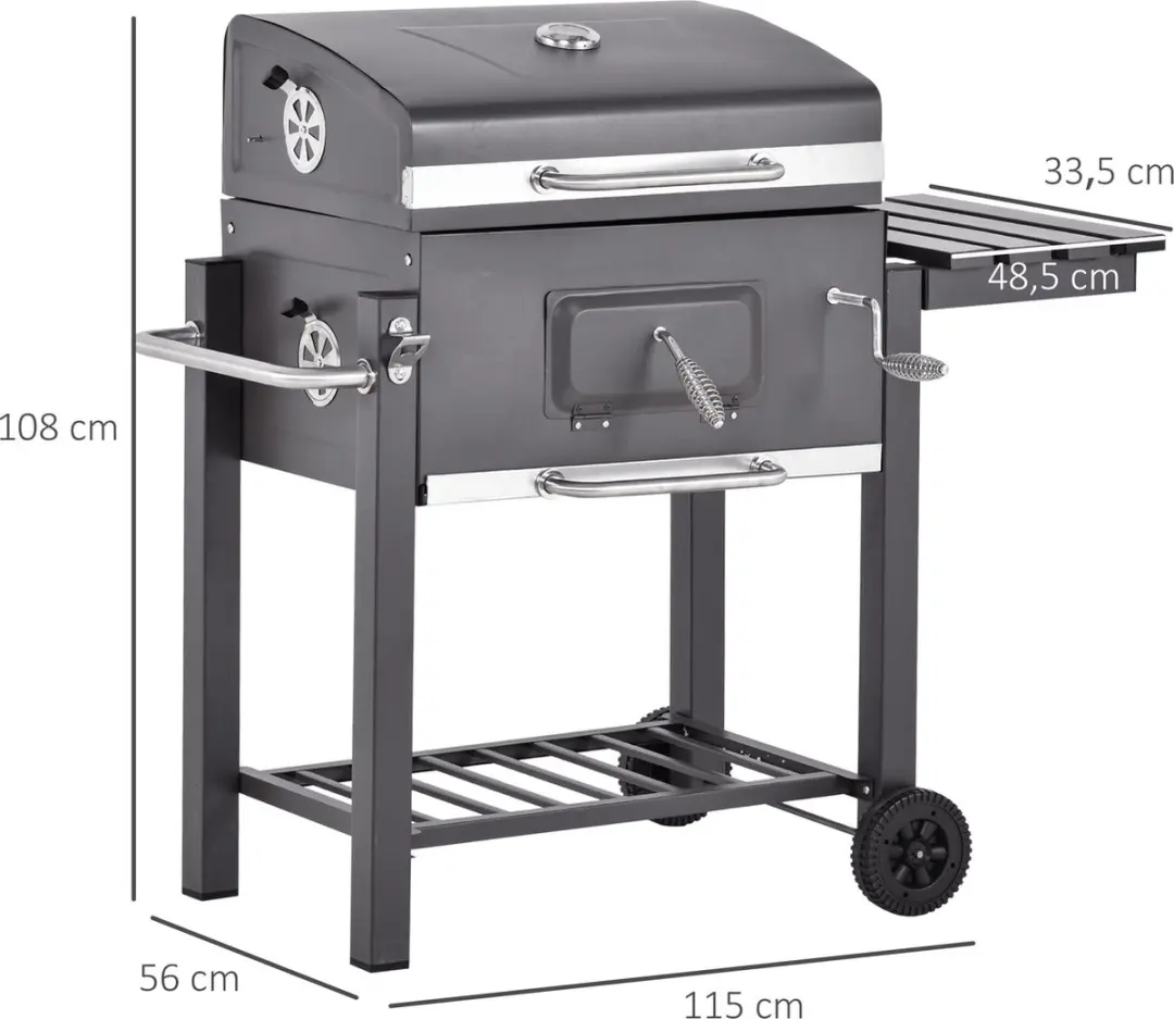 Outsunny Houtskoolgrill 846-013 - Zwart