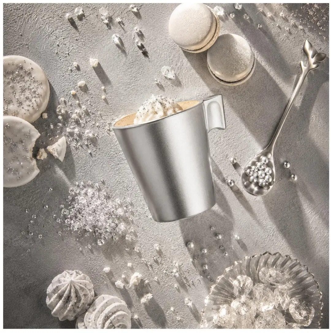 Luminarc Espresso Kopjes 80ml - 6 Stuks - Zilver Metallic