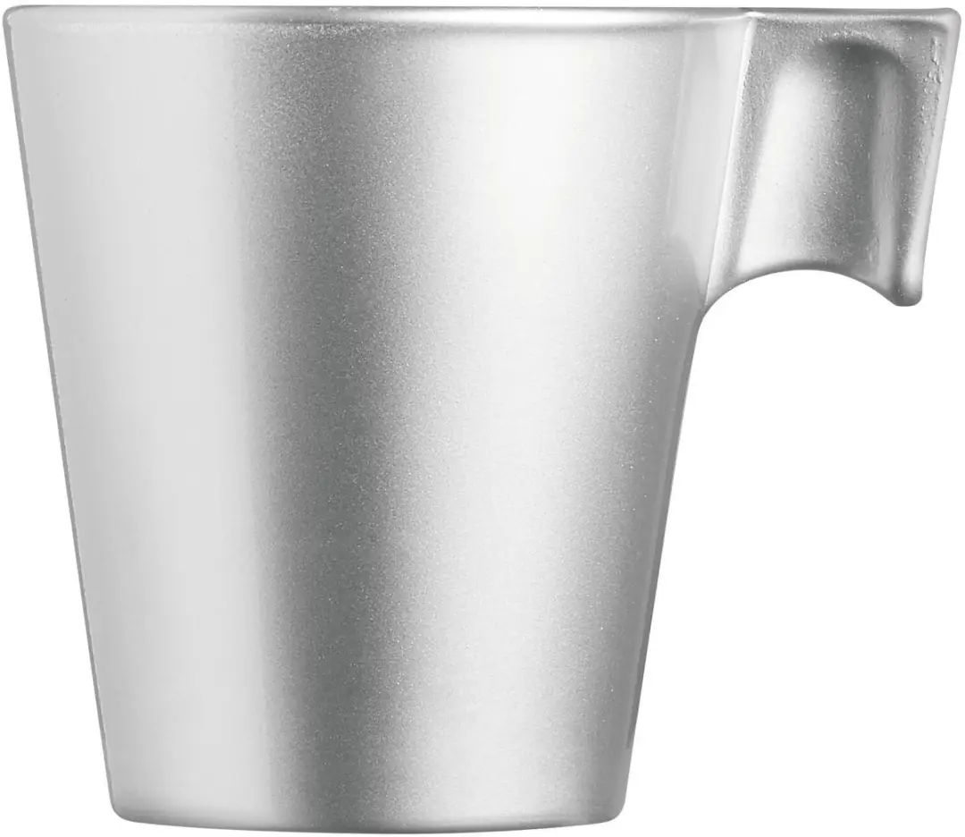 Luminarc Espresso Kopjes 80ml - 6 Stuks - Zilver Metallic