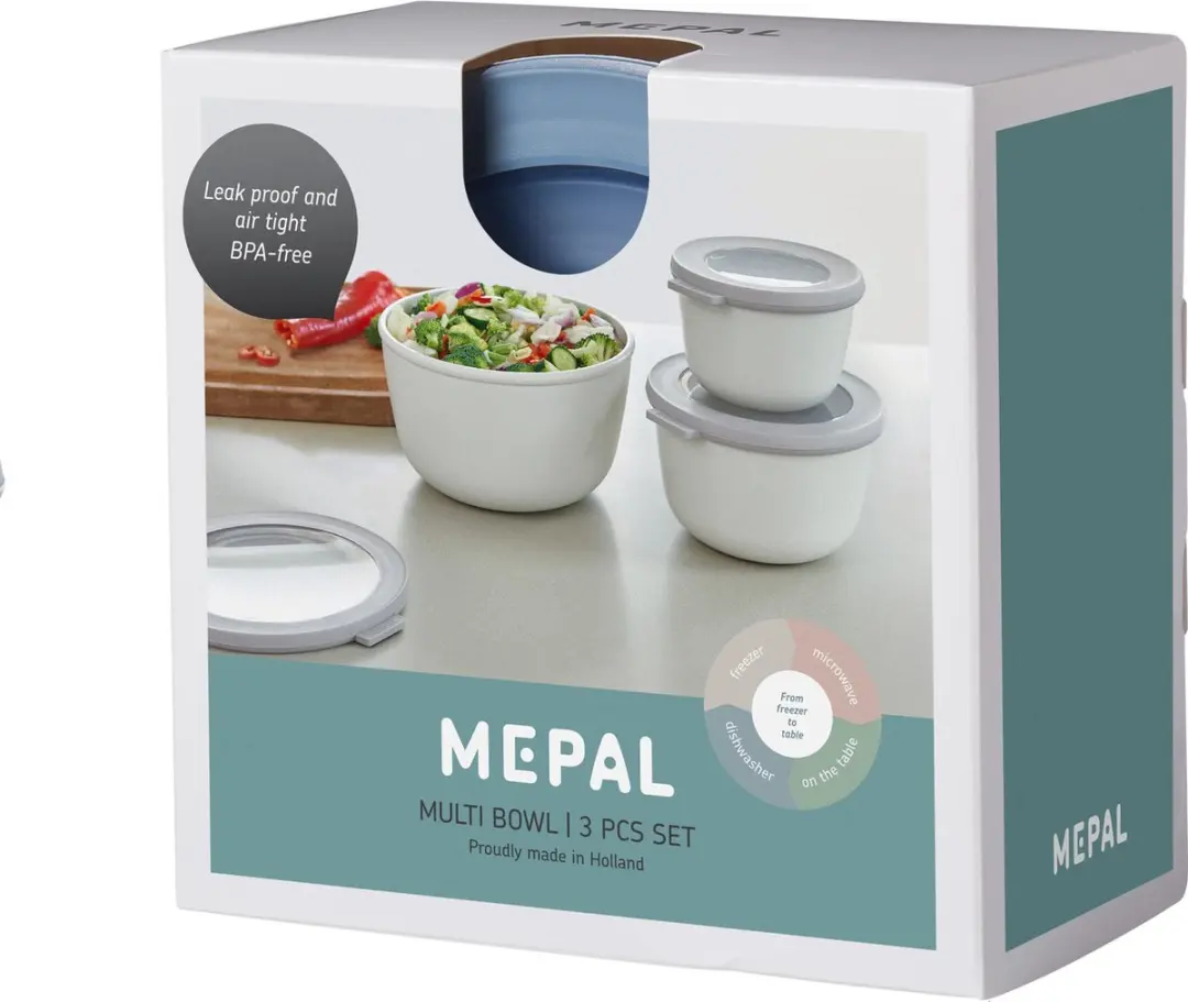 Mepal Cirqula Vershouddoosset 3-delig - 500/1000/2000ml - Nordic Blue