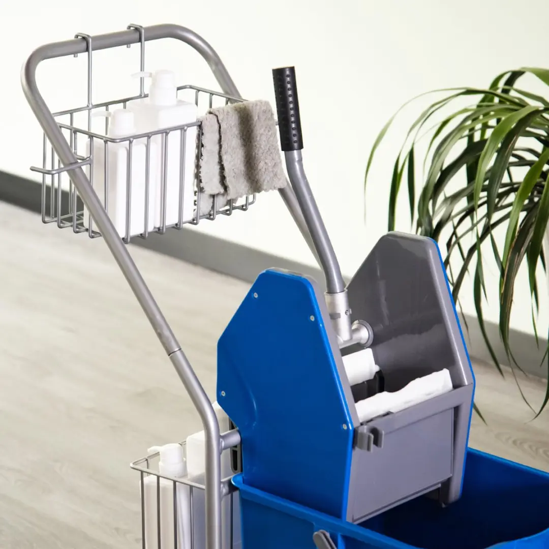 Homcom Putzwagen Kunststof Metaal 73L - Blauw