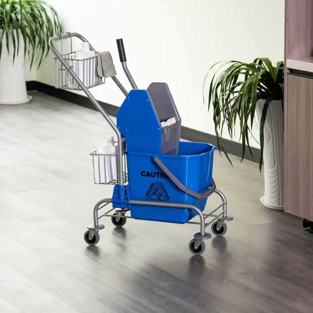 Homcom Putzwagen Kunststof Metaal 73L - Blauw