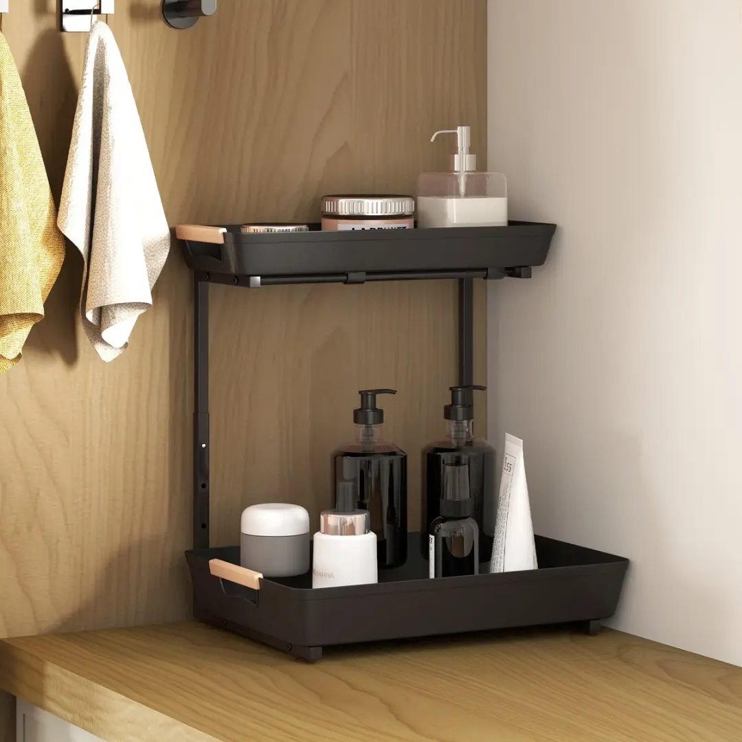 Homcom Keukenopbergrek Metaal 40x30x42cm - Zwart