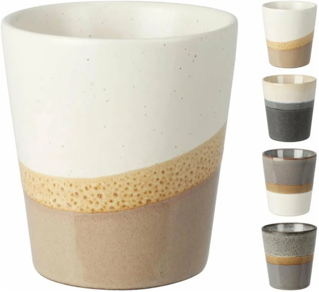 Excellent Houseware Siaki Koffiemok - 16 Stuks - Grijs - 200ml