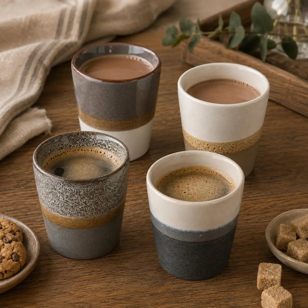 Excellent Houseware Siaki Koffiemok - 16 Stuks - Grijs - 200ml