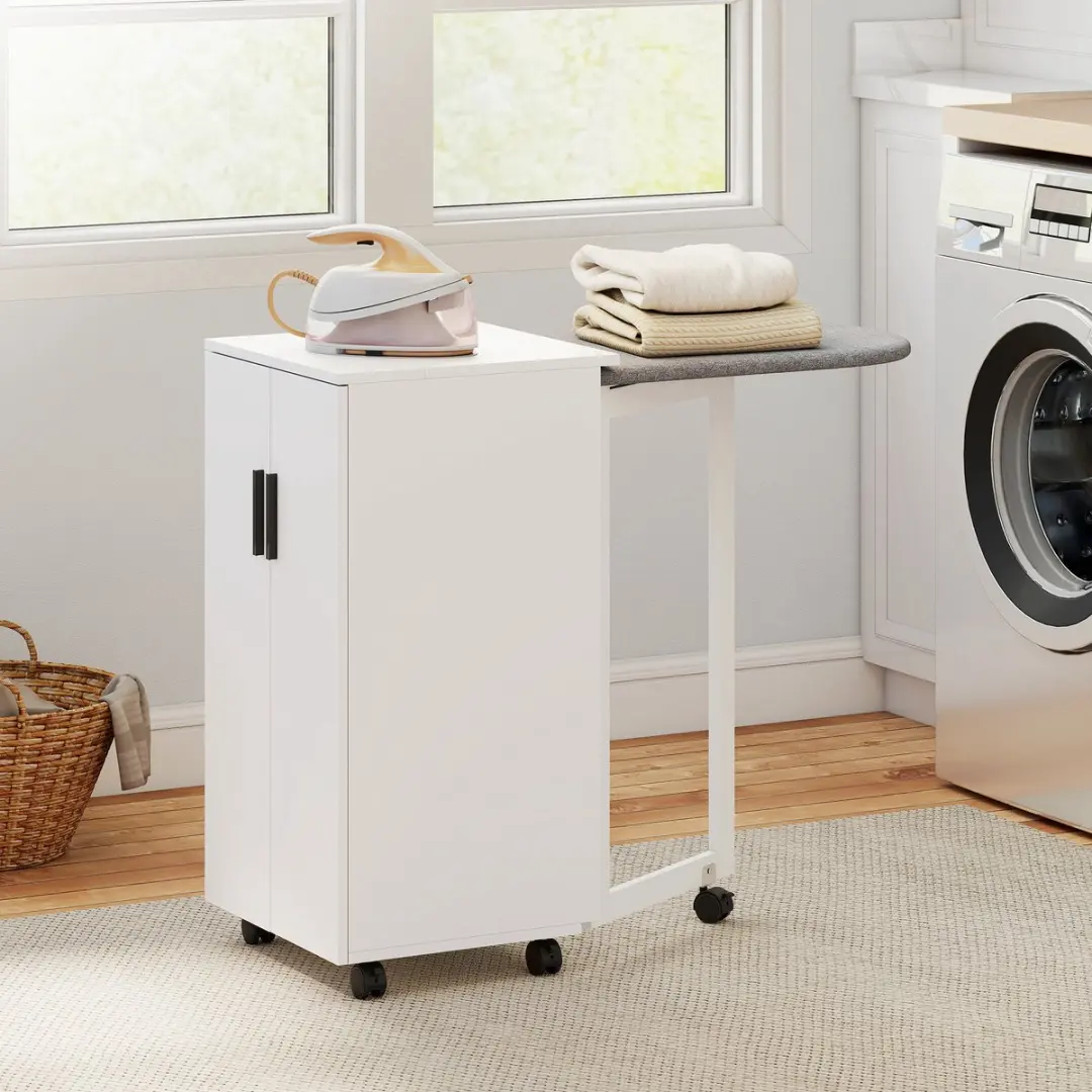 Homcom Strijkplankkast 83D-161V90WT - 99,5x43x83cm - Wit