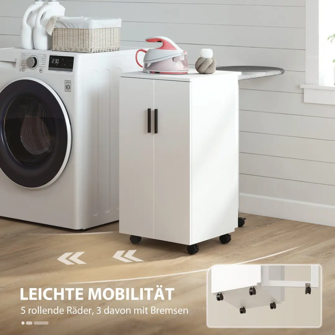 Homcom Strijkplankkast 83D-161V90WT - 99,5x43x83cm - Wit