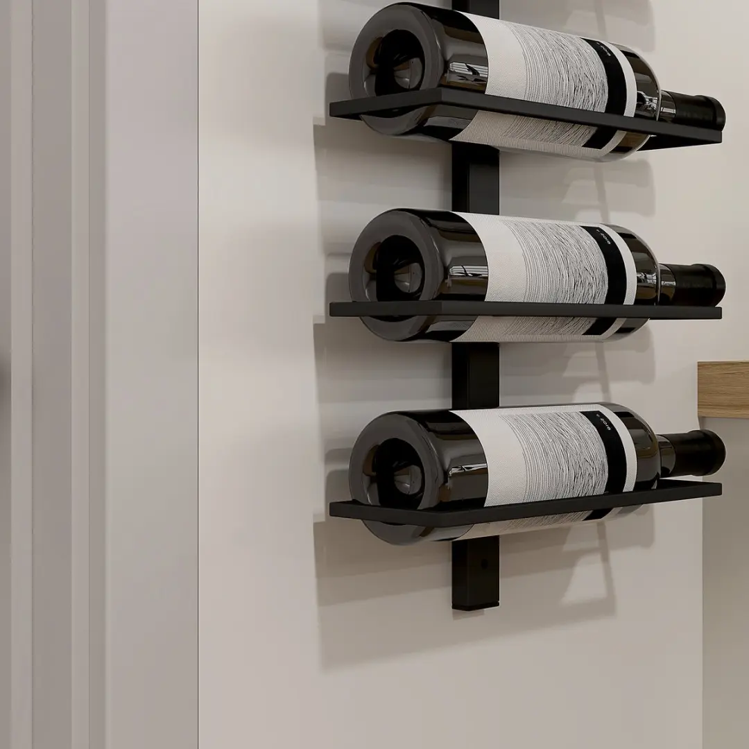 Homcom Wijnrek 10 Flessen - 27x10x116cm - Zwart