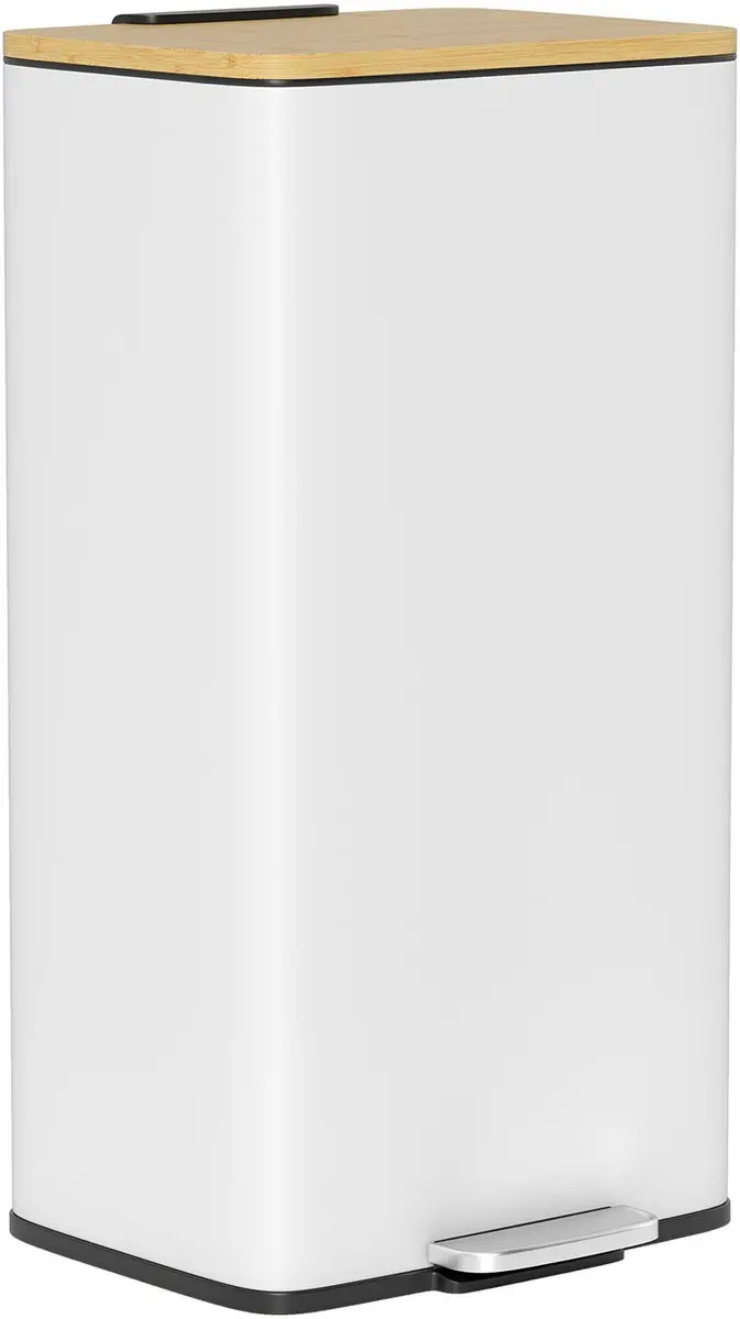 Homcom Prullenbak Metaal Bamboe 20L