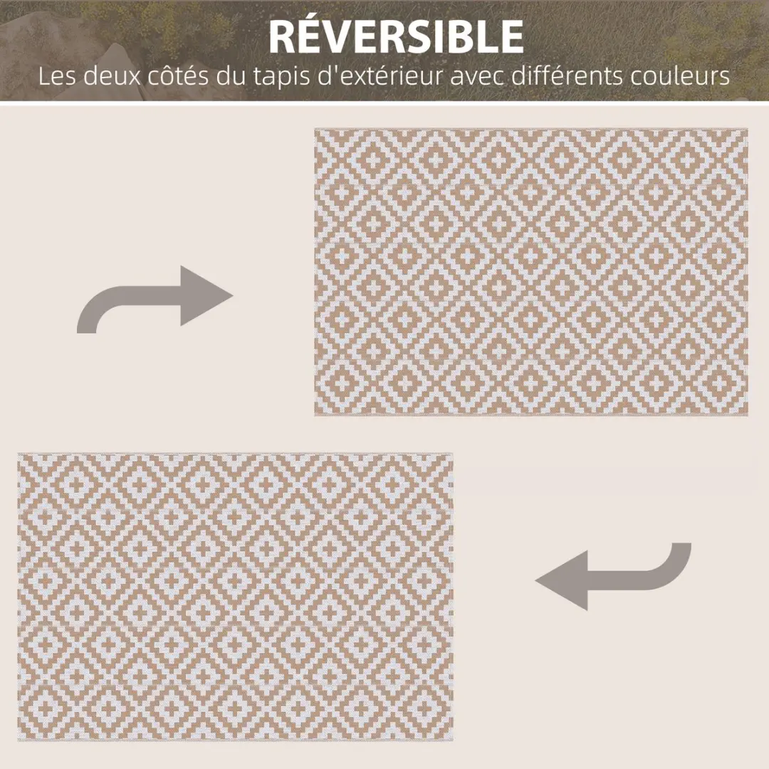 Outsunny Buitenkleed PP 274x30x182cm - Beige