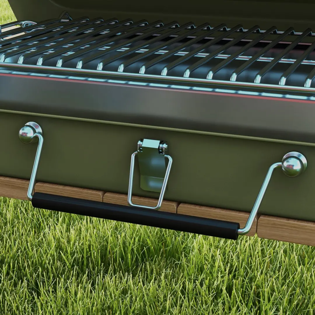 Outsunny Tischgrill 47x30x28cm - 32cm Rooster - Groen