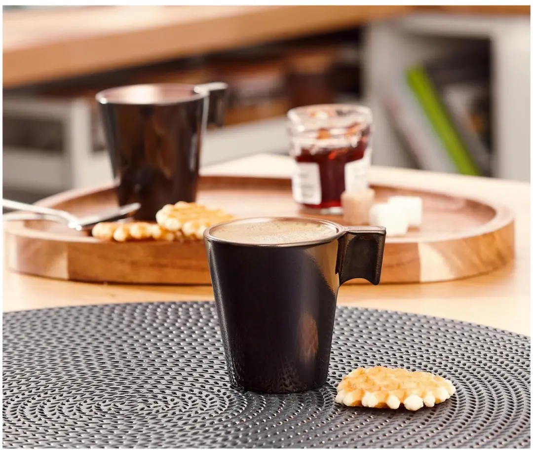 Luminarc Espresso Kopjes 80ml - 6 Stuks - Zwart Metallic