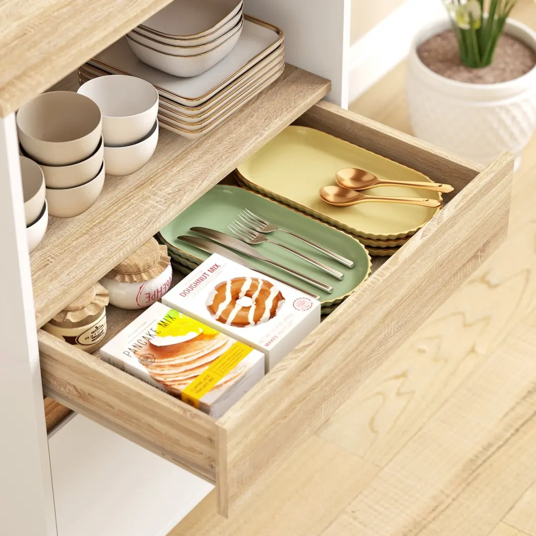 Homcom Magnetronkast 60x40x131cm - Wit