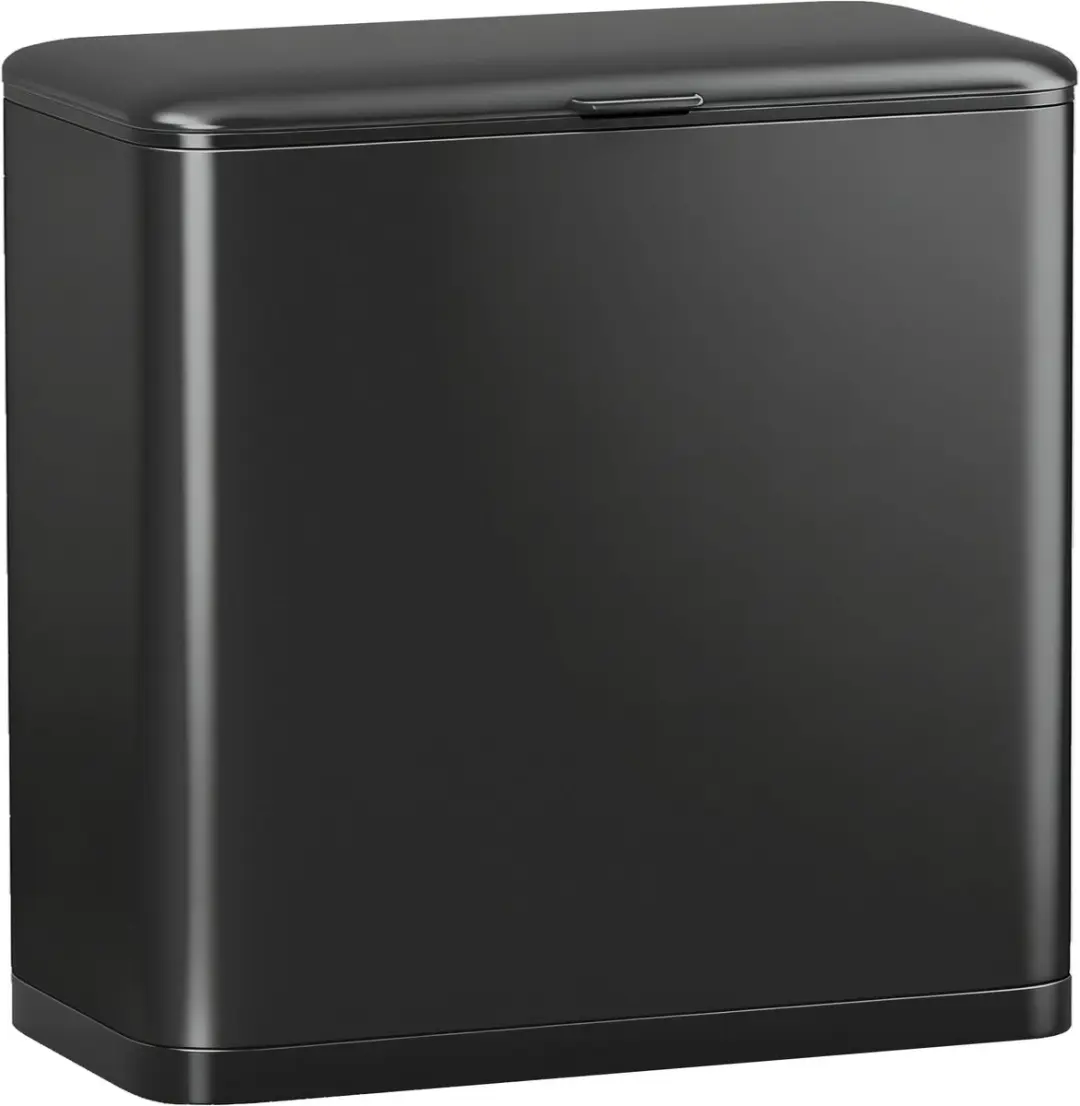 Homcom Prullenbak Roestvrij staal 30x17x30cm - 8L - Zwart